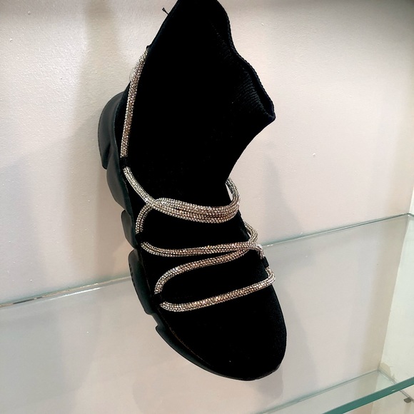 Debonair Unlimited Shoes Womens Rhinestone Sock Tennis Shoe Poshmark